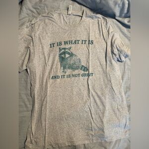 Graphic Tshirt raccoon Size 2X Bella & Canvas it is what it is